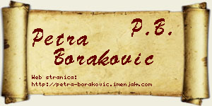 Petra Boraković vizit kartica